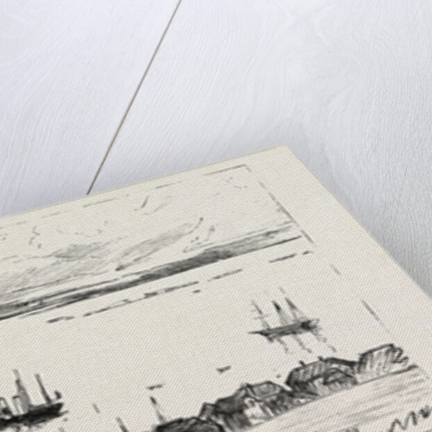 The Prince of Wales in Norway: View of Molde with the Osborne and Sunbeam at Anchor. by Anonymous