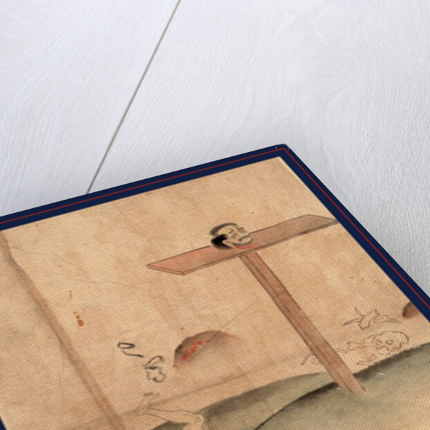 Sarasikubi No Zu, Beheading. With Blood Gushing from the Neck; a Bound Prisoner Kneels Nearby. by Anonymous