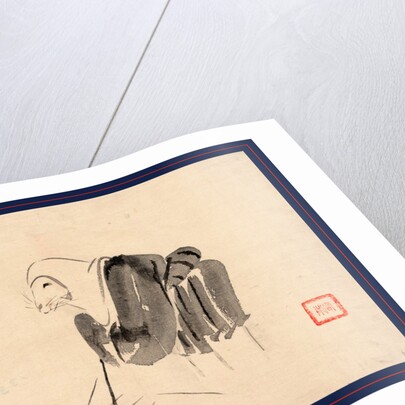 Tsuri Gitsune, Drawing Shows a Fox Disguised As a Nun Standing Before a Trap. by Anonymous