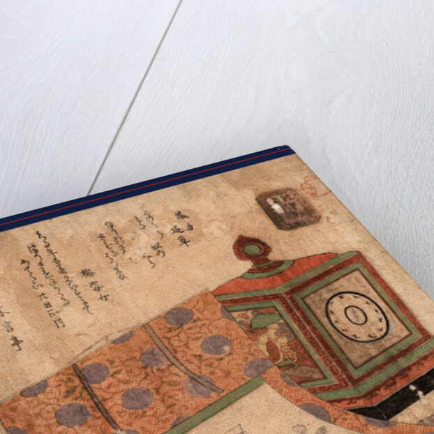 Tokei to Takarabune No Kakejiku, Painting of a Ship of Treasures and a Western Clock by Anonymous