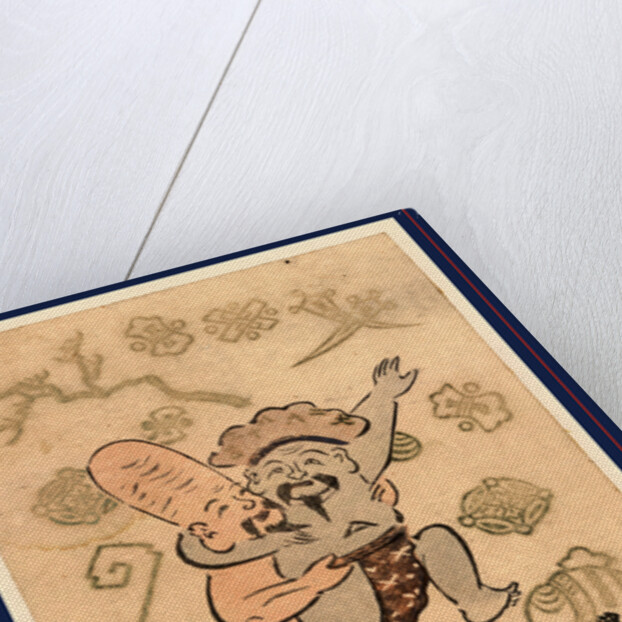 Daikoku to Fukurokuju No Sumo, Sumo Match Between Daikoku and Fukurokuju. 1831 by Anonymous