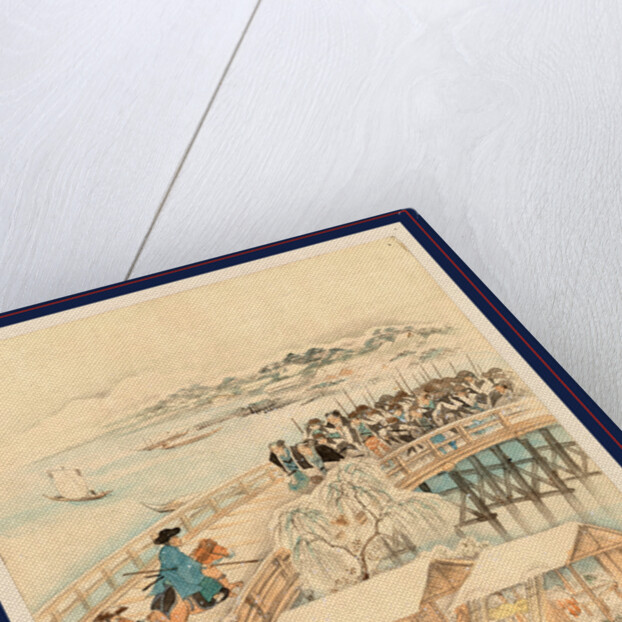 Drawing Shows a Few Men Confronting by the 47 Ronin on the Ryogoku Bridge Over the Sumida River During the Night on Their Return after Attacking Kira Yoshinaka's Home and Beheading Him by Anonymous