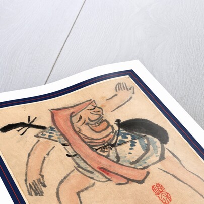 Caricature of Musician or Actor Dancing with a Cat at His Feet by Anonymous