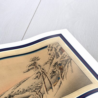Pilgrims Ascending Snow-Covered Hillside Toward Temple at Summit by Anonymous