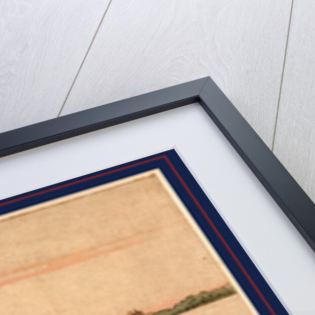 Three Women with a Male Attendant Carrying a Parasol, and a Child Walking Along Riverbank Among Cherry Trees by Anonymous