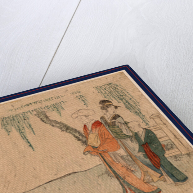 Yanagi no sita no bijin, Beauties beneath a willow tree by Kubo Shunman