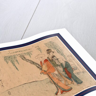 Yanagi no sita no bijin, Beauties beneath a willow tree by Kubo Shunman