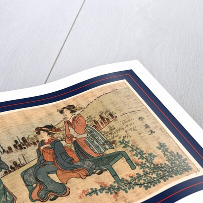 Three Women and Two Children Playing on the Banks of a River or Lake by Anonymous