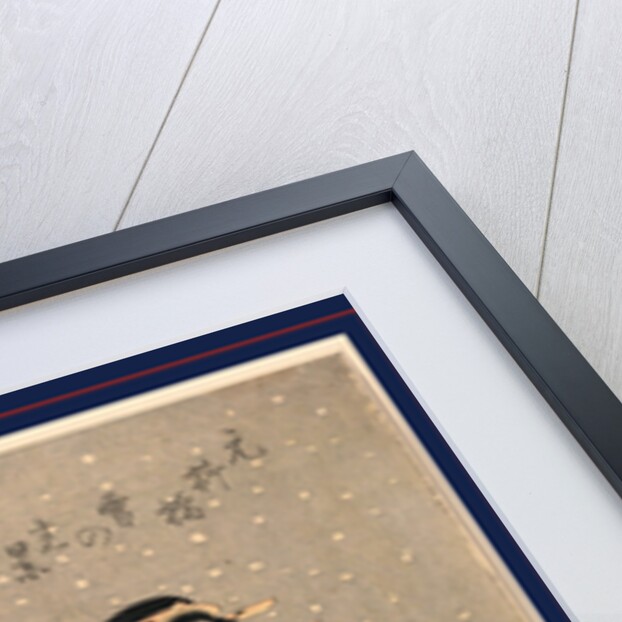 Woman Opening Up a Parasol While Walking in the Snow at Night Near the Motonoyanagi Bridge by Anonymous