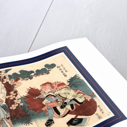 Three Actors Beneath a Tree with Blossoms by Anonymous