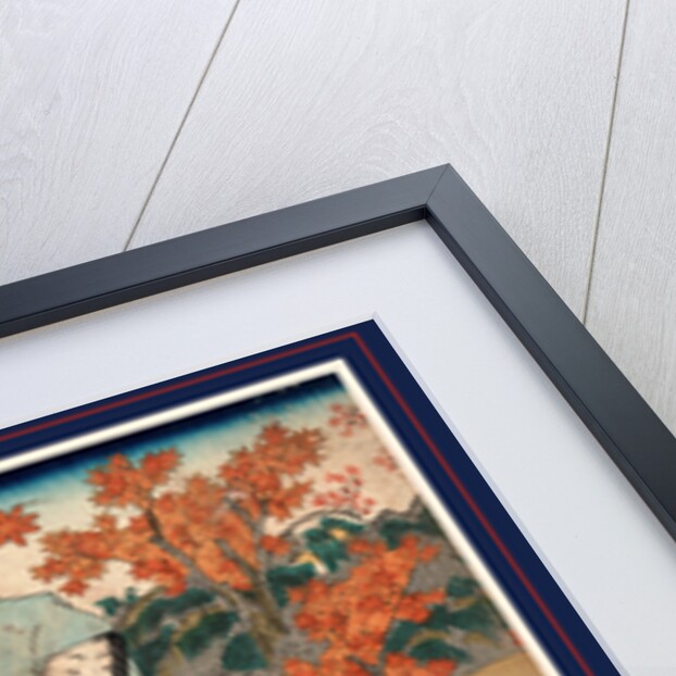 Momiji to onna, A woman beneath maple leaves by Utagawa Toyokuni