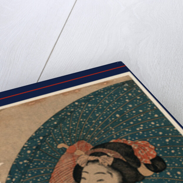 Young Woman Carrying a Parasol Over Her Left Shoulder and a Calendar in Her Right Hand. by Anonymous