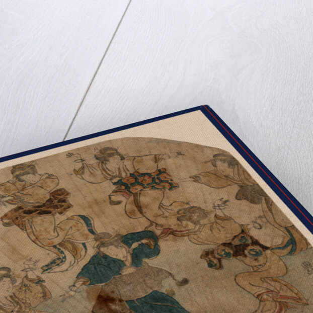 Design on a Fan with Several Figures, Male(?) and Female, Dancing. by Anonymous