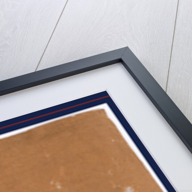 Woman Sitting on the Floor Looking at a Wall Hanging of the Bridge at the Kameido Tenjin Shrine. by Anonymous