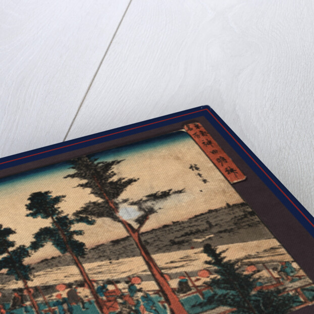 Exterior View of the Kanda Myojin Shrine with a Few Pilgrims by Anonymous