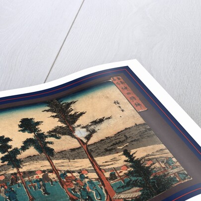 Exterior View of the Kanda Myojin Shrine with a Few Pilgrims by Anonymous