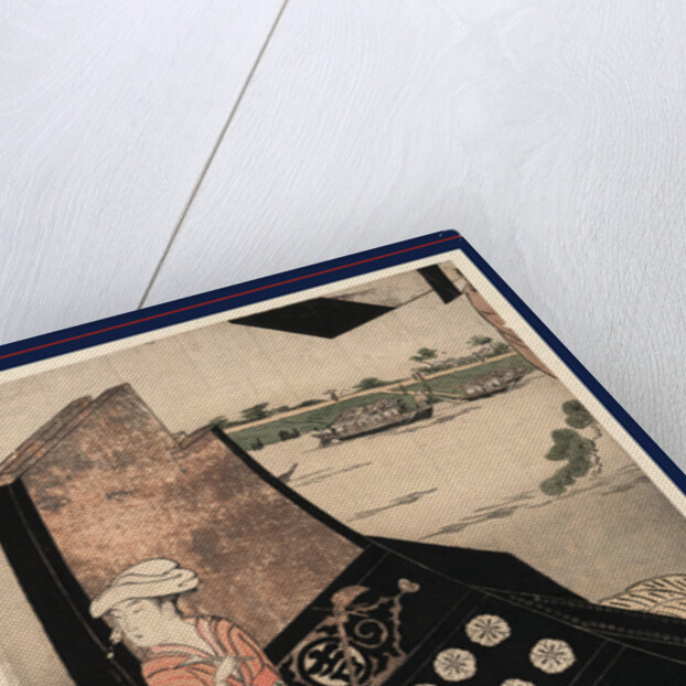 Two Women or Actors on a Boat in a River by Anonymous