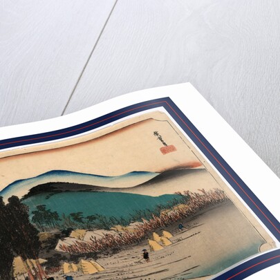 Three Travelers (One on Horseback) Entering a Village by Anonymous