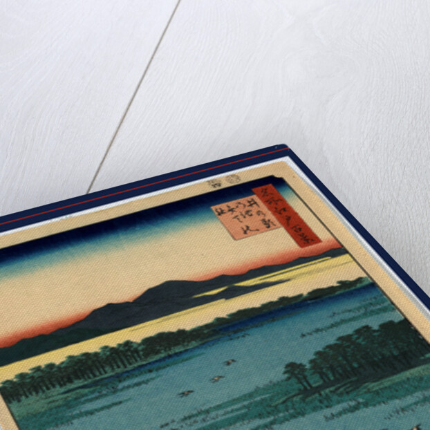 Bird's-Eye View of Inokashira Pond with Bridge Leading to Small Island and the Benten Shrine by Anonymous