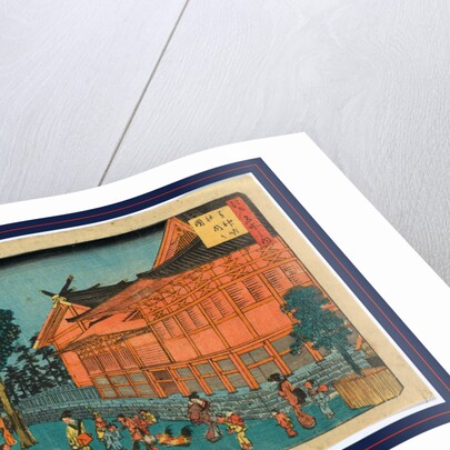 People, Including Many Women and Children, and Roosters at the Shiba Sinmei Shrine by Anonymous