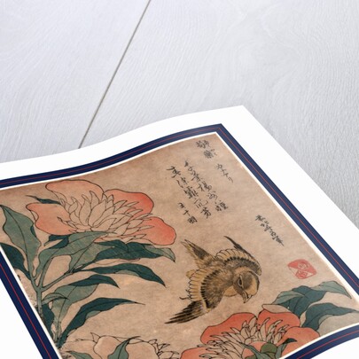 Shakuyaku Kana Ari, Peony and Canary by Anonymous