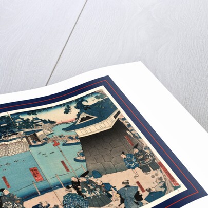 Kusunoki masashige chihayajo rojo no zu, On the road, Kusunoki, Masashi passing by or barricading himself into Chihaya Castle by Utagawa Yoshifuji