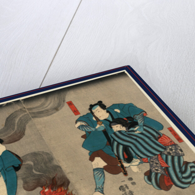 Oyone magoshichi taheiji, Actors in the roles of Oyone Magoshichi and Taheiji by Utagawa Kuniyoshi