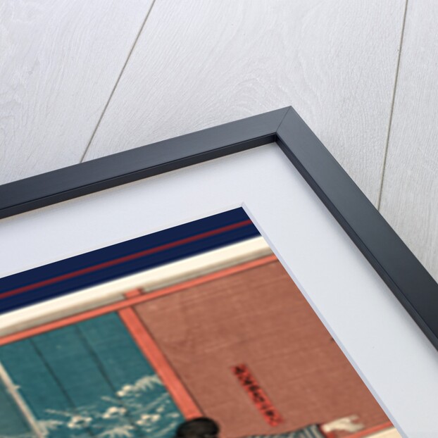 Igami no gonta gonta nyobo kosen shume kokingo, Actors in the roles of Igami no Gonta, Gonta's wife Kosen, and the Kokingo by Utagawa Kuniyoshi