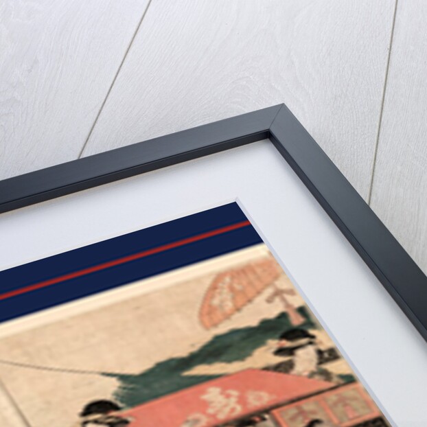 Fujibitai hana no gyoretsu, A procession of flowers before Mount Fuji by Utagawa Toyokuni