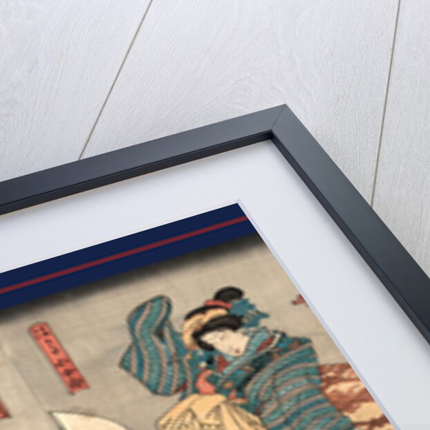 Hakata kojoro kezori kuemon komachiya soshichi, Actors in the roles of Hakata Kojuro, Kezori Kuemon, and Komachiya Soshichi by Utagawa Toyokuni