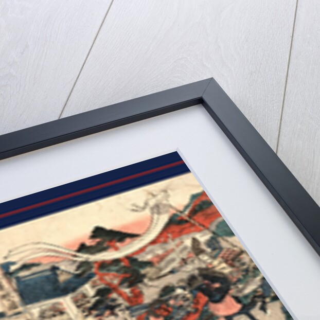 Nanko akasaka rojo no zu, The warrior Kusunoki barricading himself into Akasaka Castle by Katsukawa Shuntei