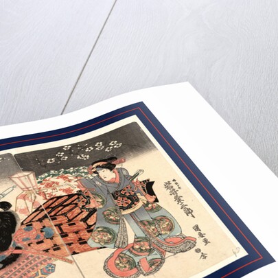 Iwai kumesaburo ichikawa danjuro iwai shijyaku, The actors Iwai Kumesaburo, Ichikawa Danjuro, and Iwai Shijaku by Utagawa Kuniyasu