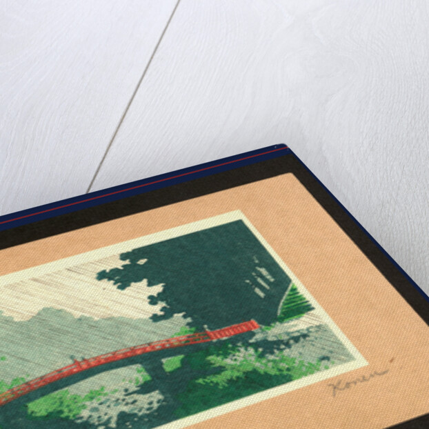 Uchu no sinkyo, Rain over sacred bridge (shinkyo) by Uehara Konen