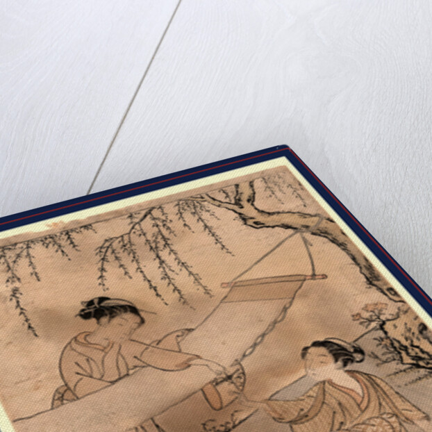 Araihari, Washing and stretching cloth by Suzuki Harunobu