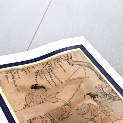 Araihari, Washing and stretching cloth by Suzuki Harunobu