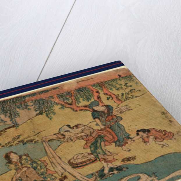 Four Women at River's Edge Washing Clothes by Anonymous