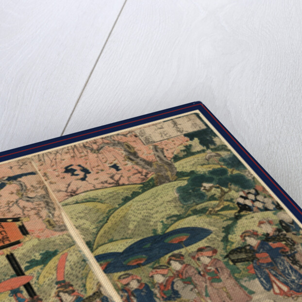 Women Carrying Umbrellas and Offerings at the Head of a Procession During a Cherry Blossom Festival by Anonymous