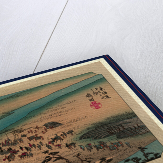 Travelers Fording a Small River As Others Wait Their Opportunity to Continue the Journey by Anonymous