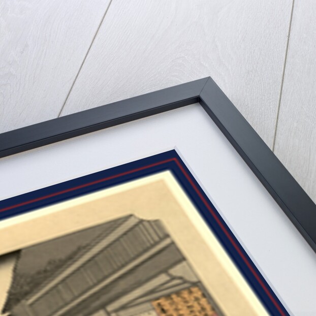 Travelers Walking Down Street Between Many Stores, Shops, and Inns at the Goyu Station on the Tokaido Road by Anonymous