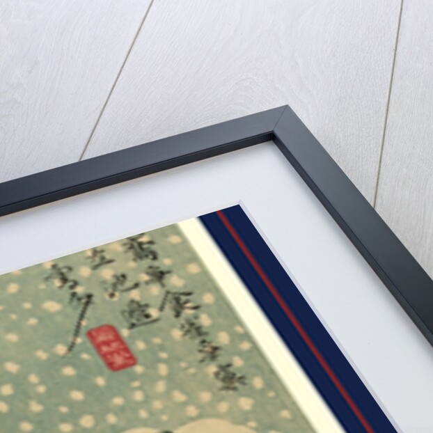 Secchu tsubaki ni suzume, Sparrows and camellias in snow by Ando Hiroshige