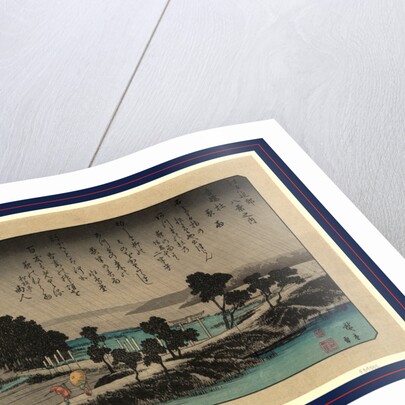 Azuma no mori no yau, Evening rain at Azuma Shrine by Ando Hiroshige