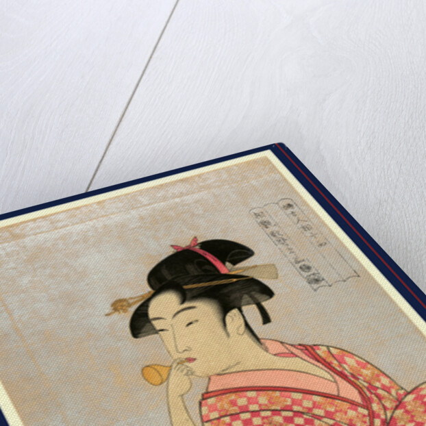 Young Woman, Half-Length Portrait, Turned to the Left, Blowing Into a Toy. by Anonymous