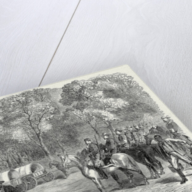 End of the American Civil War the Last Days of the Confederate Government Mr. Jefferson Davis Signing Acts of Government by the Roadside 22 July 1865 by Anonymous