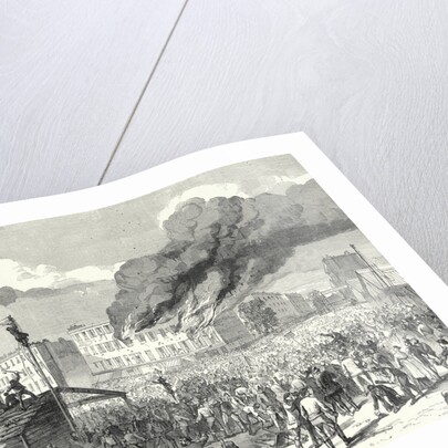 The Riots in New York: The Mob Burning the Provost Marshal's Office 8 August 1863 by Anonymous