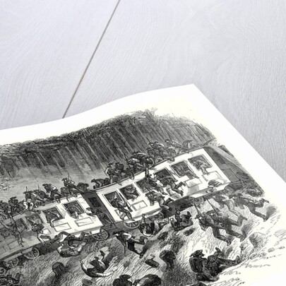 The Civil War in America: Train with Reinforcements for General Johnston Running Off the Track in the Forests of Mississippi 8 August 1863 by Anonymous