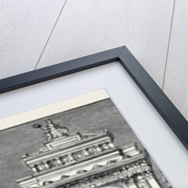 Reception of the Crown Prince of Sweden and Norway and His Bride at Christiana: The Cathedral of the Trinity, the Procession Passing Under the Triumphal Arch in Carl Johan Street by Anonymous