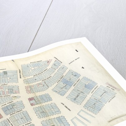Map bounded by Battery Place, Marketfield Street, Broad Street, Beaver Street, Old Slip, South Street, Coenties Slip, South Street, Whitehall Street, State Street. 1857 by Anonymous