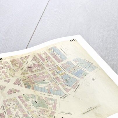 Map bounded by Chatham Street, James Street, South Street, Dover Street, Franklin Square, Frankfort Street, Fose Street, Duane Street. 1857 by Anonymous