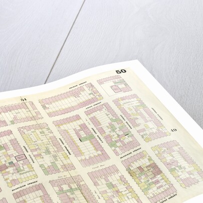 Map bounded by 4th Street, Green Street, Houston Street, Hancock Street, Bleeker Street, Carmine Street, Sixth Avenue. 1857 by Anonymous