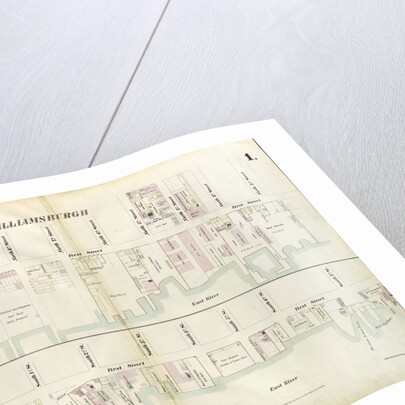 Map bounded by North 12th Street, 1st Street, North 5th Street, Wythe Street, North 3rd Street, 1st Street, South 7th Street, East River. 1855 by Anonymous